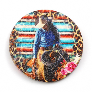 Label Pu Leer CowGirl 40mm
