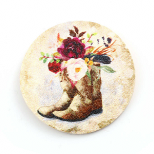 Pu Leather Label Boots 40mm