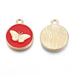 Bedel Goud Vlinder Rood 15mm