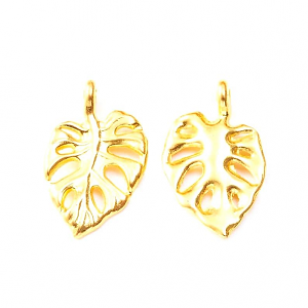 Bedel Palmblad Goud 21x12mm