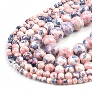 Kralen Jasper 4mm Roze/Blauw