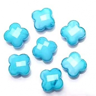 Kraal Glas Facet Klaver4 Skyblue