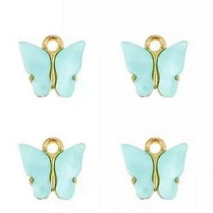 Bedel Vlinder Goud Resin Turkoois
