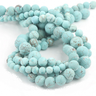 Kralen Frosted Turqouise 8mm