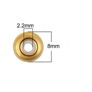 Stopper Brass Goud 8x2mm