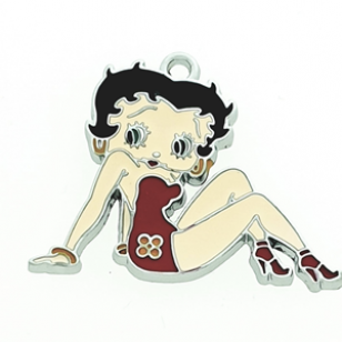 Bedel Rvs Betty Boop 35x28mm