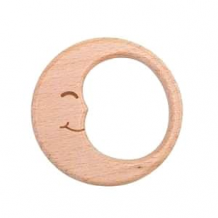 Houten Bijtring Maan 6cm