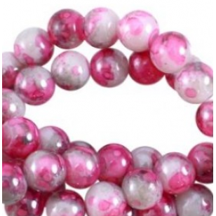 Glas Kralen Fuchsia Purple 8mm 