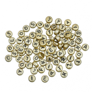 Letterkralen 7mm goud 100x