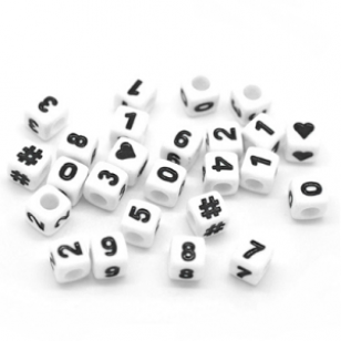 Kralen Cijfer 50x Acryl