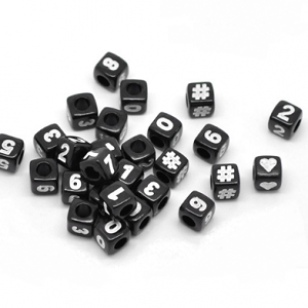 Kralen Cijfer 7mm 50x