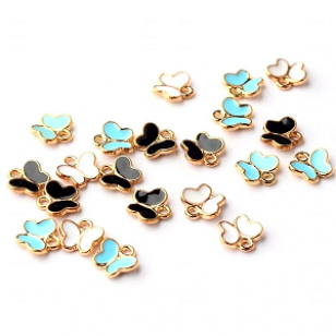 Bedel Emaille Vlinder 8x8mm