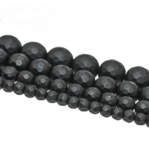 Kralen Onyx Mat Facet 6mm