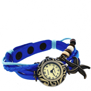 Horloge Wikkel Zeester Leer