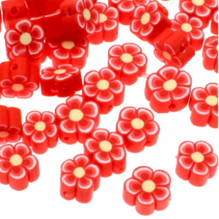 Kraal Polymer Bloem Rood
