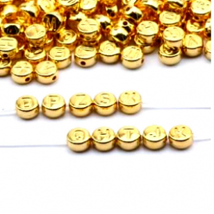 Kralen Letter Goud 7mm