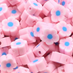 Kraal Polymer Bloem Roze
