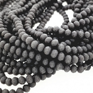 Glas Kralen Facet Grijs 4x3mm