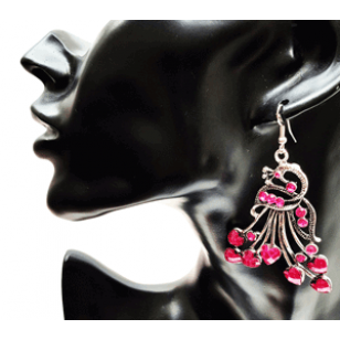 Oorbellen-Pauw-Fuchsia