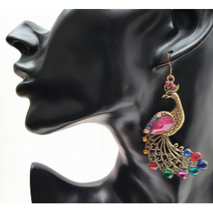 Oorbellen-Pauw-roze