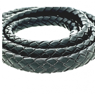 Leer Gevlochten 10x6mm Ovaal