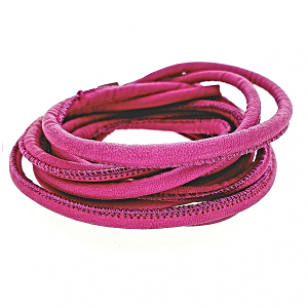 Leer Gestikt HotPink 4mm