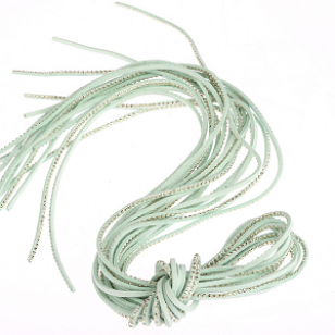 Suede Koord 3mm MintGroen studs