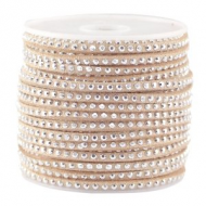 Suede Koord 3mm Studs Zand