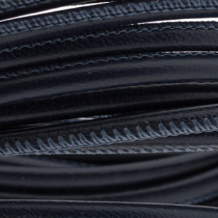 Leer Koord gestikt zwart 4mm