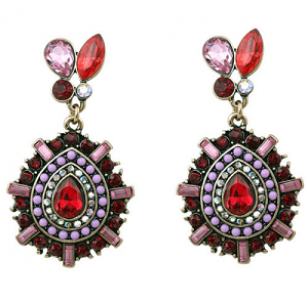 Oorbellen-Strass-Rood/Roze