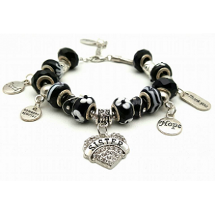 Armband - SISTER  - zwart