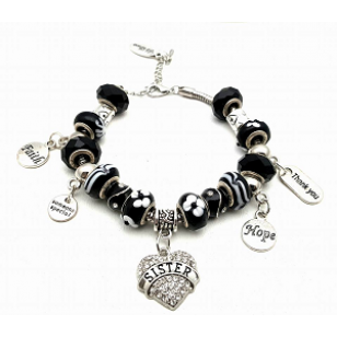 Armband - SISTER  - zwart