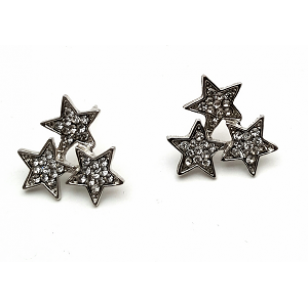 Oorbellen-3-ster-Zilver