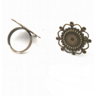 Bronzen ring Plaksteen