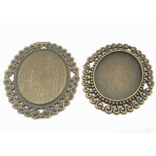 Brons Plaksteen Hanger 30x40mm