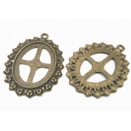 Brons Plaksteen Hanger 40x30mm