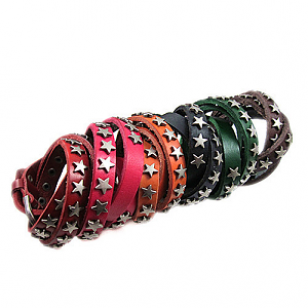 Lederen-Wikkel-Armband-Ster