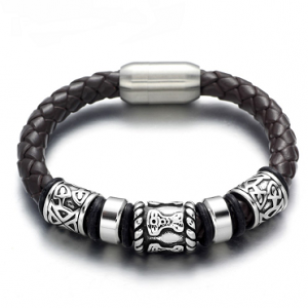 Lederen Armband Viking Steel Lederen Armband Viking Steel