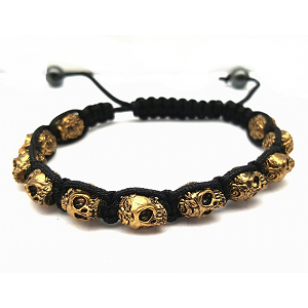Armband Handmade Skull Goud