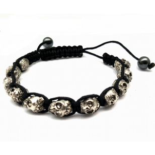 Armband Handmade Skull Zilver