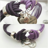 Forever Sister - Lederen armband