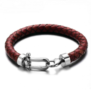 Armband-Leder-Bordeaux