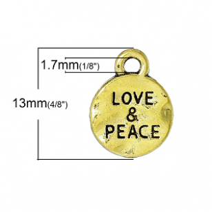 Bedel Love & Peace goud