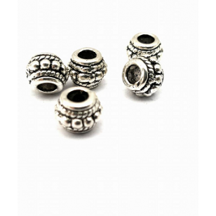 Kraal Zilver Dot 8x8mm