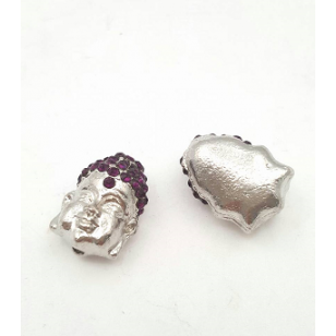 Kraal Boeddha Strass zilver