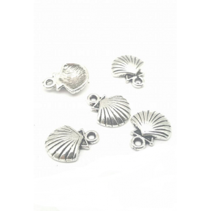 Bedel Schelpje 14x12mm Zilver