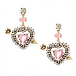 Oorbellen-Crystal-Hart-Roze Oorbellen-Crystal-Hart-Roze