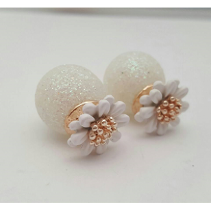 oorbellen - Bloem - wit