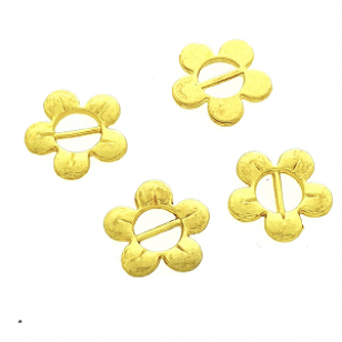 Schuiver/Gesp Goud Bloem