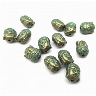 Kraal Boeddha patina brons